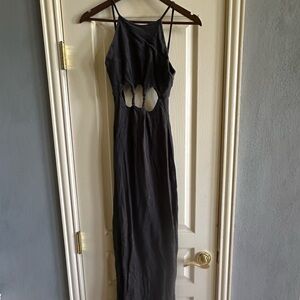 Free People Charcoal Gray Backless Maxi Dress XS